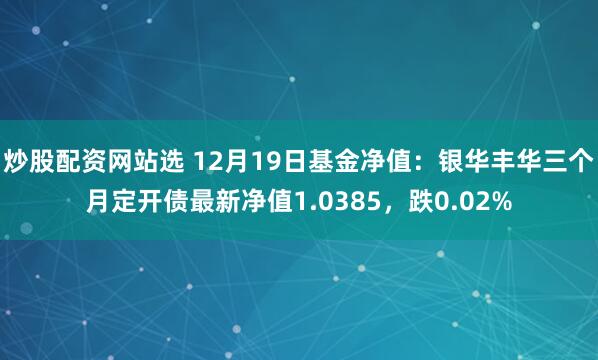 炒股配资网站选 12月19日基金净值：银华丰华三个月定开债最新净值1.0385，跌0.02%