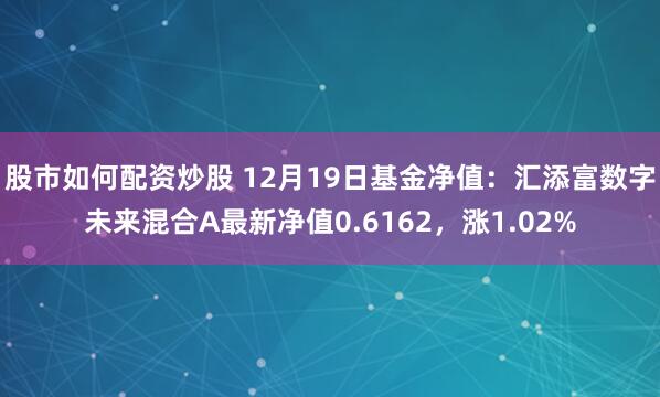 股市如何配资炒股 12月19日基金净值：汇添富数字未来混合A最新净值0.6162，涨1.02%